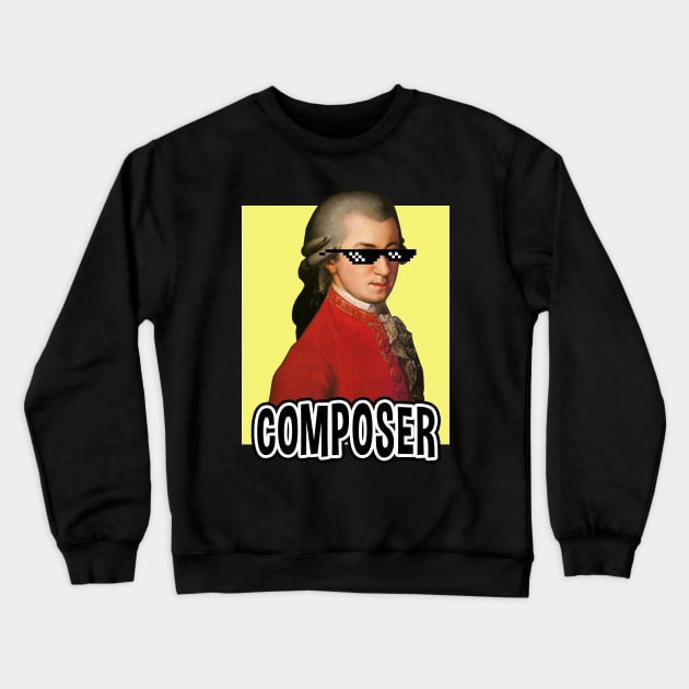 Mozart Composer Crewneck Sweatshirt by TeezRock